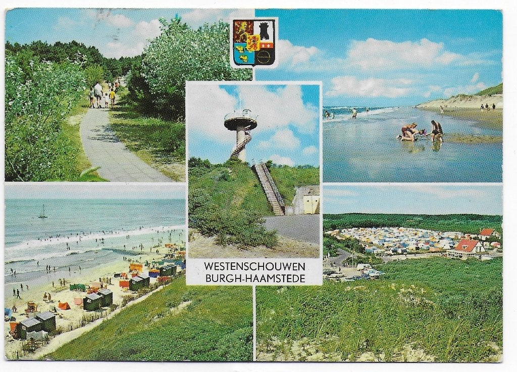 Westenschouwen Burgh Haamstede Gelopen Ansichtkaart B6108, Ophalen of Verzenden, 1980 tot heden, Gelopen