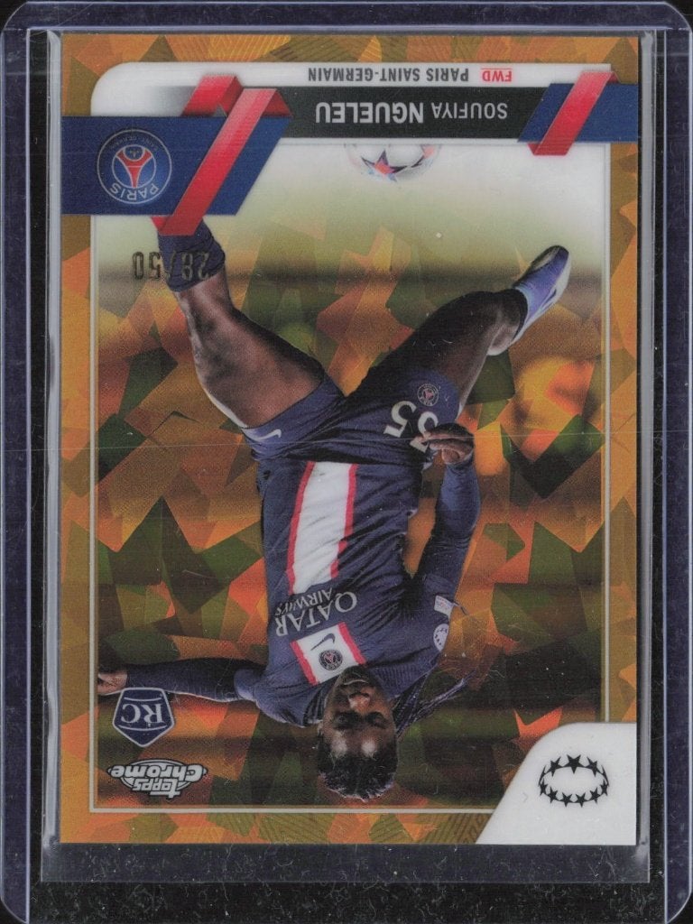 Soufiya Ngueleu RC /25 Topps Chrome PSG Orange, Ophalen of Verzenden, Zo goed als nieuw, Plaatje