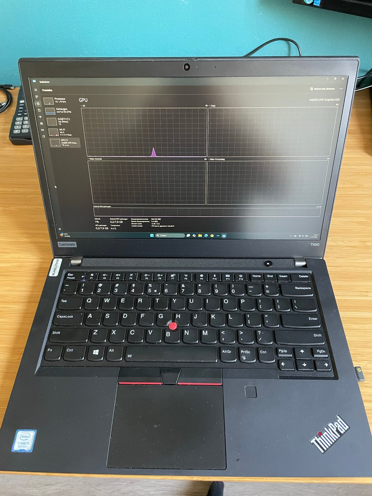 Lenovo ThinkPad T490 - i5-8265U, 16GB RAM, 256GB SSD, Computers en Software, Ophalen, Gebruikt, Met videokaart, Qwerty