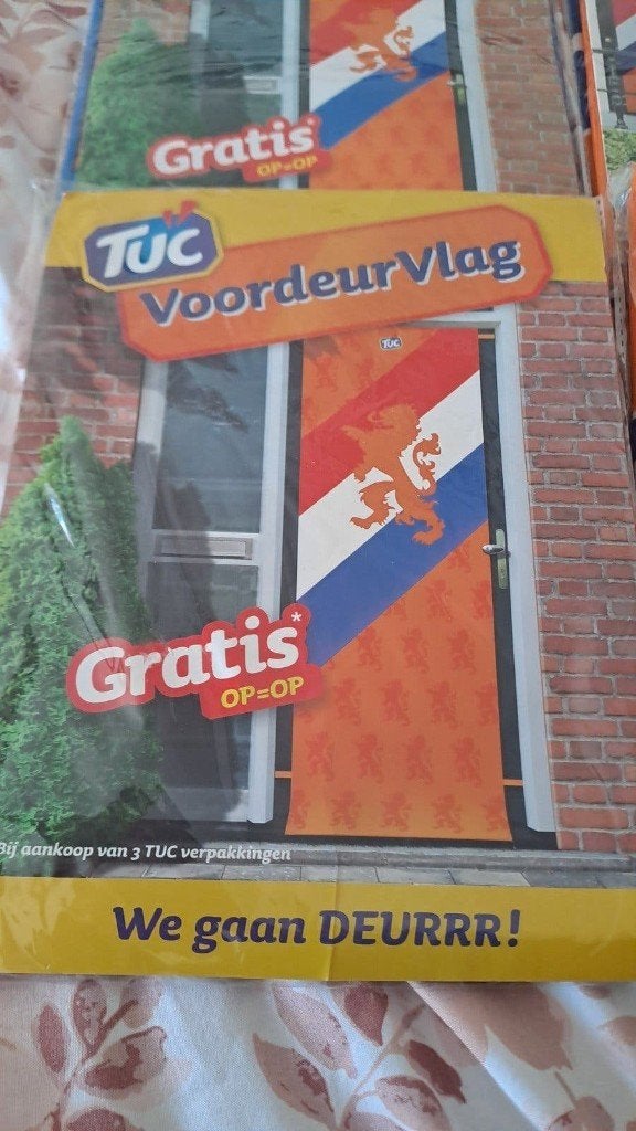 Tuc voordeurvlaggen WK voetbal Oranje, Versiering, Onbekend, Abraham of Sarah, Ophalen of Verzenden