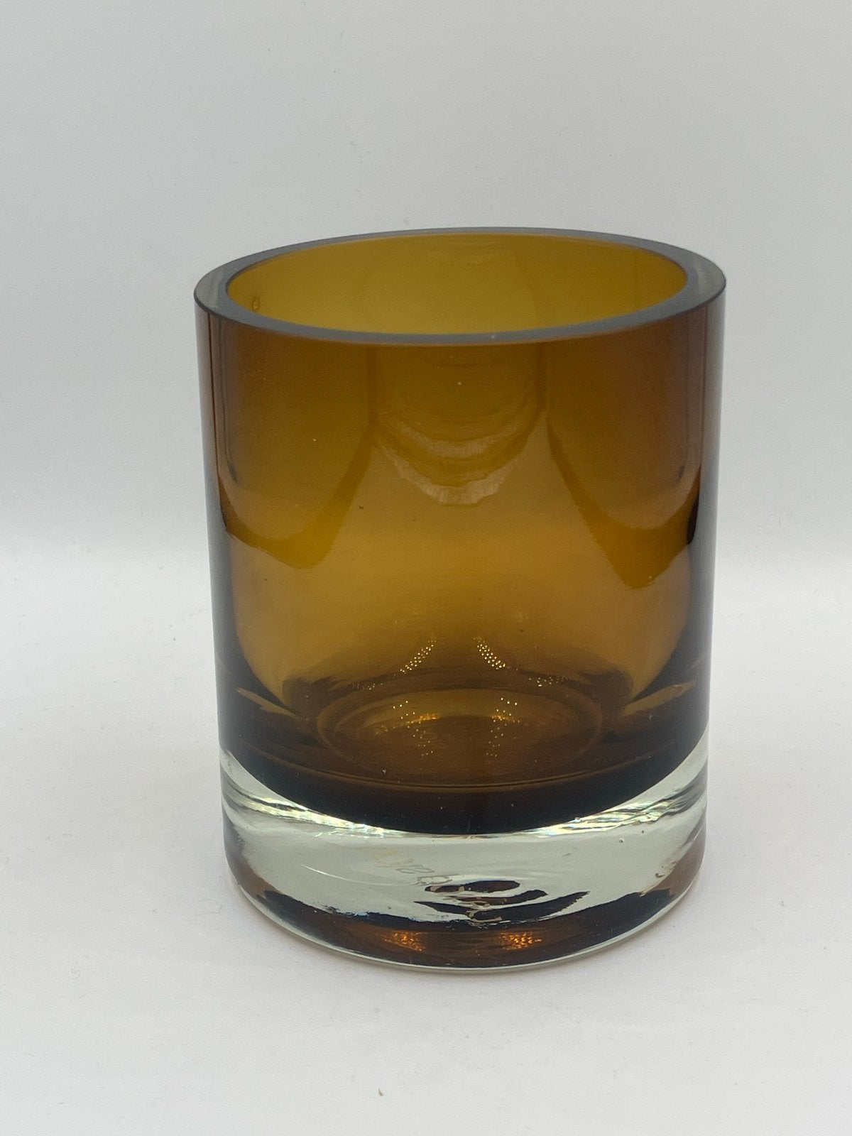 Pols Potten Windlicht / Vaasje Amber Bruin Glas, Huis en Inrichting, Ophalen of Verzenden, Zo goed als nieuw, Bruin, Glas