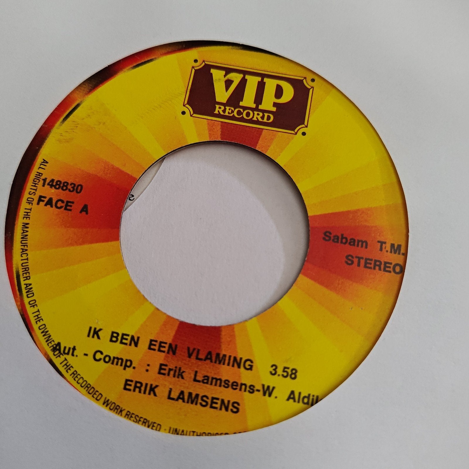 Erik Lamsens - Ik Ben Een Vlaming (VIP Record), Gebruikt, 7 inch, EP, Schlager