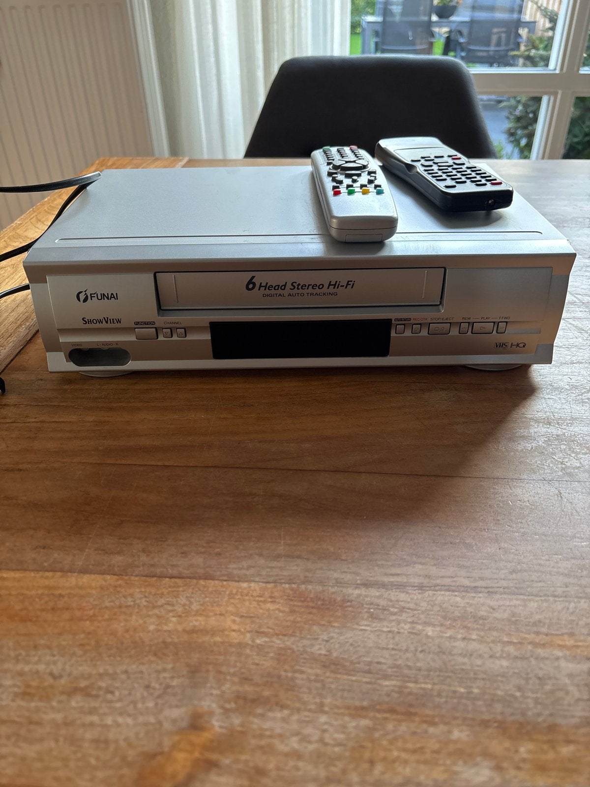 Funai 6 Head Stereo Hi-Fi VHS-speler met afstandsbedieningen, Ophalen of Verzenden, Gebruikt, VHS-speler of -recorder