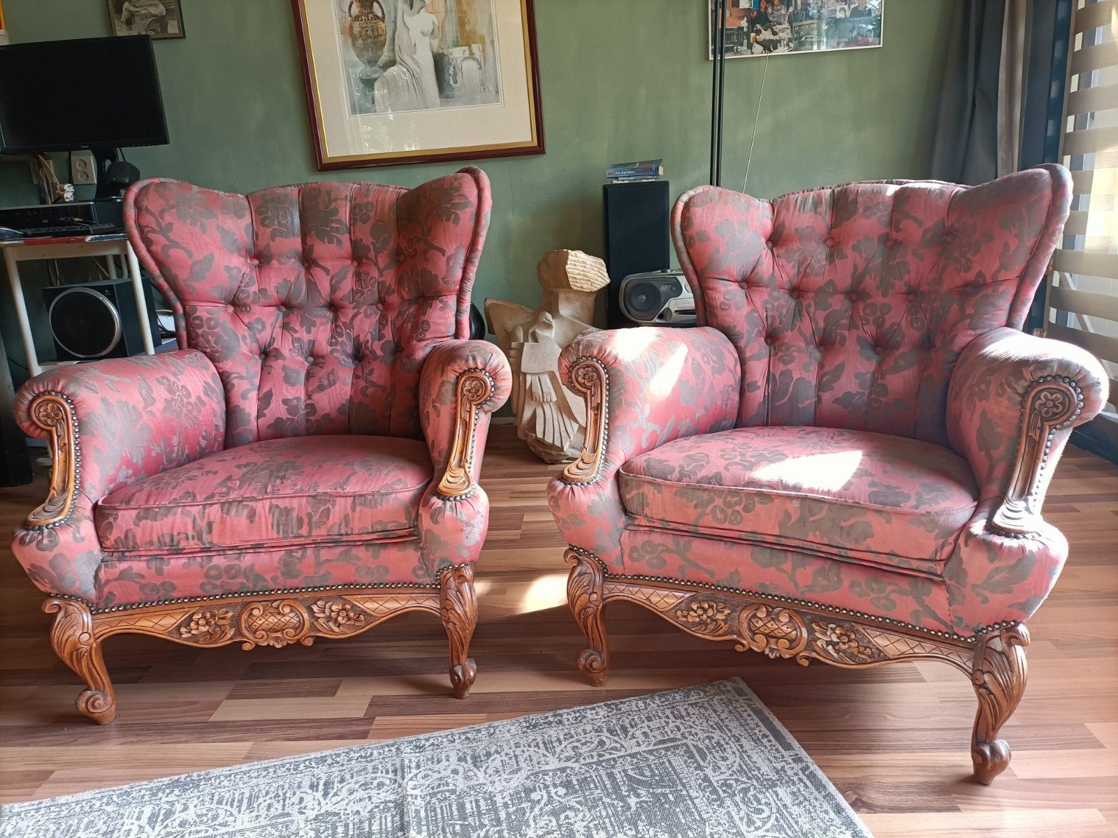 mooie+80jaar oude stoelen.heren en damesstoel, Ophalen, Gebruikt, Twee