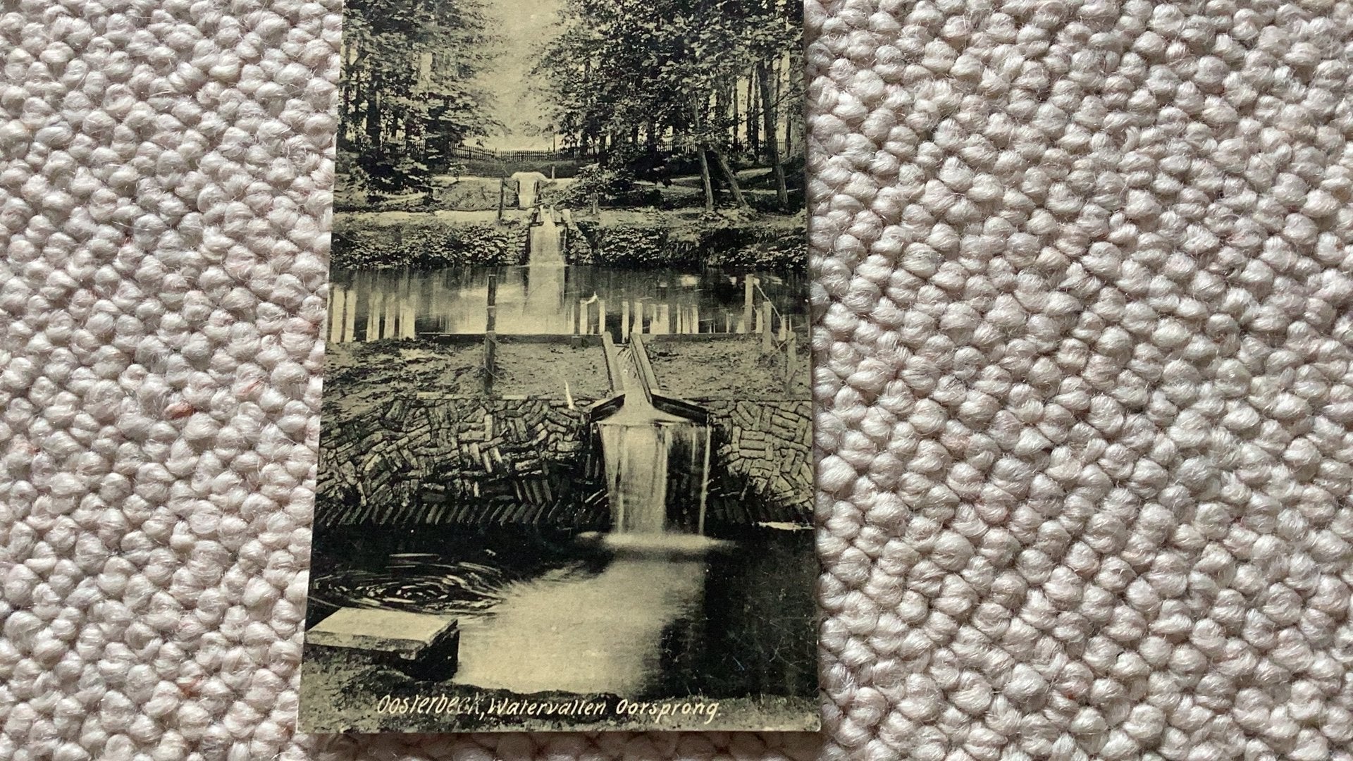 Fotokaart Oosterbeek Watervallen Oorsprong 1909. 987, Verzamelen, Ansichtkaarten | Nederland, Ophalen of Verzenden, Voor 1920