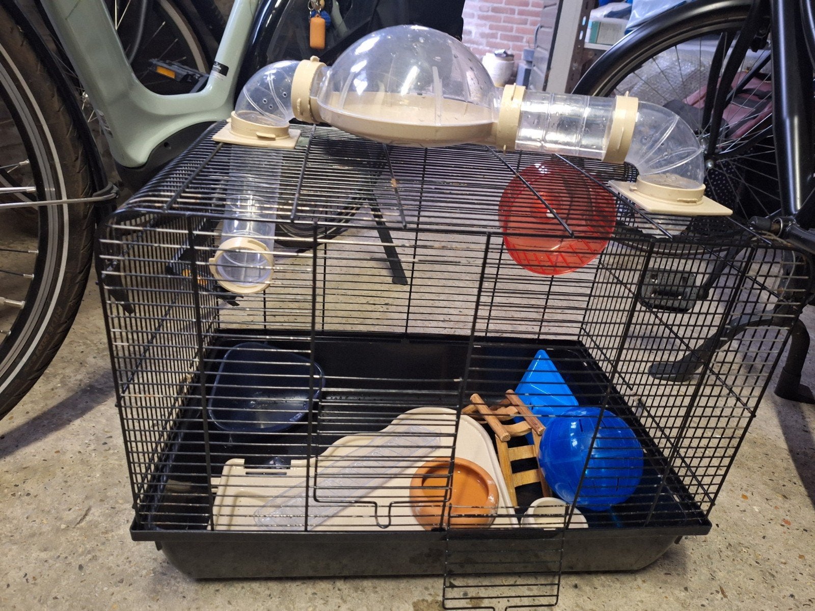 hamsterkooi met toebehoren, Dieren en Toebehoren, Kooi, Gebruikt, Minder dan 75 cm, Ophalen