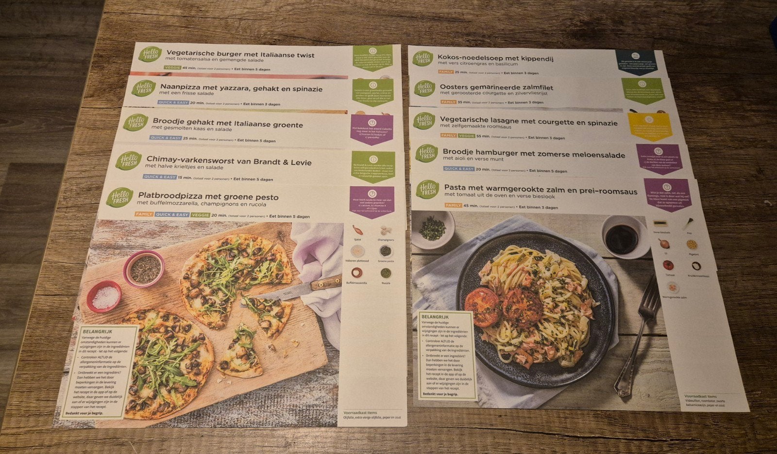 10 hellofresh maaltijd gerechten ruilen voor 10 anderen., Ophalen