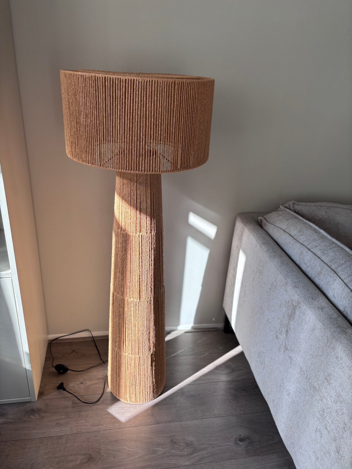 Vloerlamp met touwdesign, Ophalen, Nieuw, E27 (groot), 150 tot 200 cm