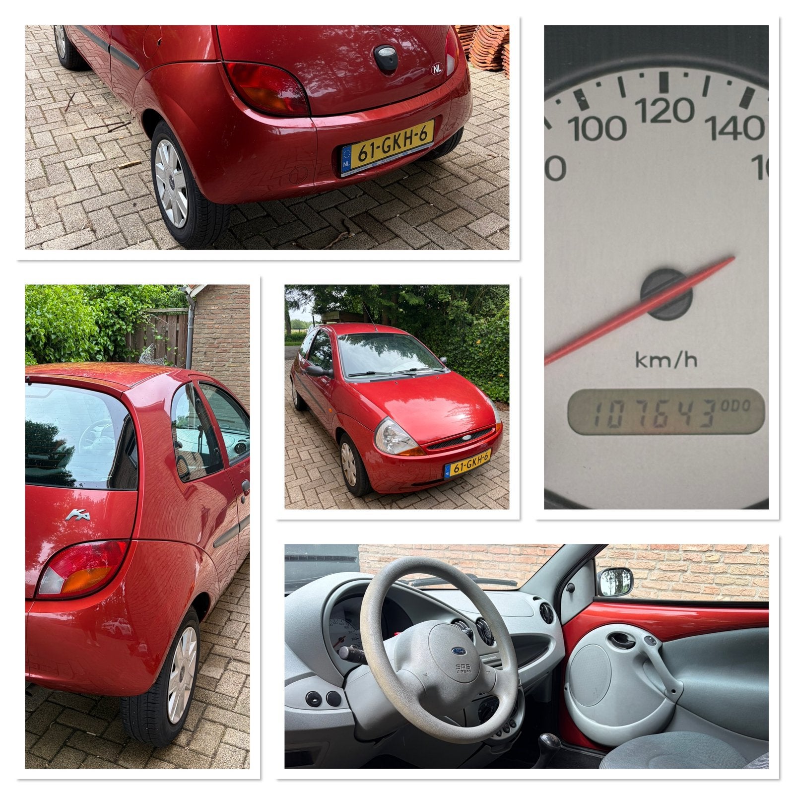 Ford Ka 1.3 uit 2008 - lage kmstand 108.000 - rood, Auto's, Ford, Voorwielaandrijving, 1299 cc, 31 €/maand, 4 cilinders
