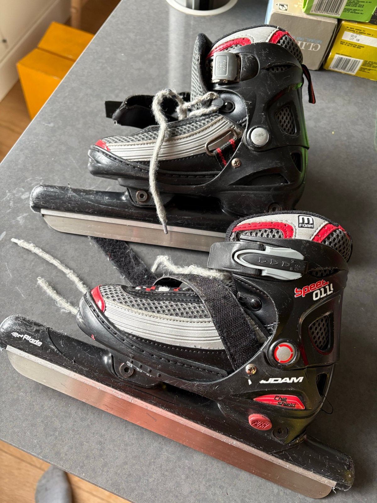 Verstelbare Nijdam combinoren schaatsen maat 31-33, Sport en Fitness, Ophalen, Gebruikt, Combinoren, Nijdam