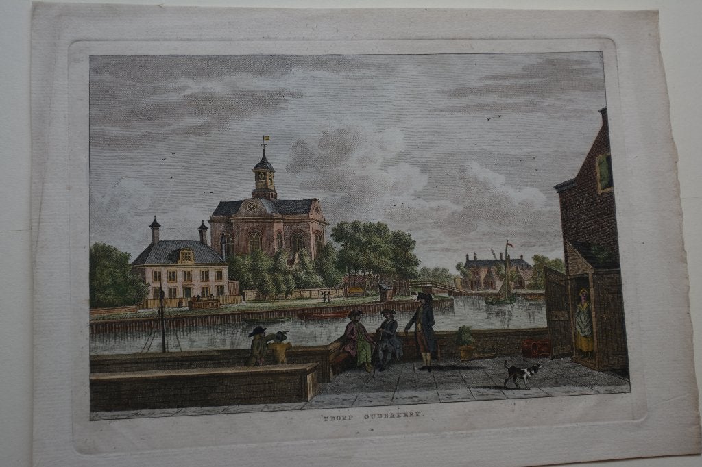 OUDERKERK AAN DE AMSTEL Gravure J. BULTHUIS + F. BENDORP GB4, Antiek en Kunst, Kunst | Etsen en Gravures, Verzenden, Stadsgezicht