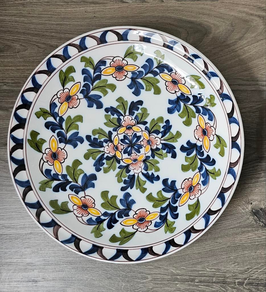 Makkum wandbord met bloemmotief, 36 cm, Ophalen