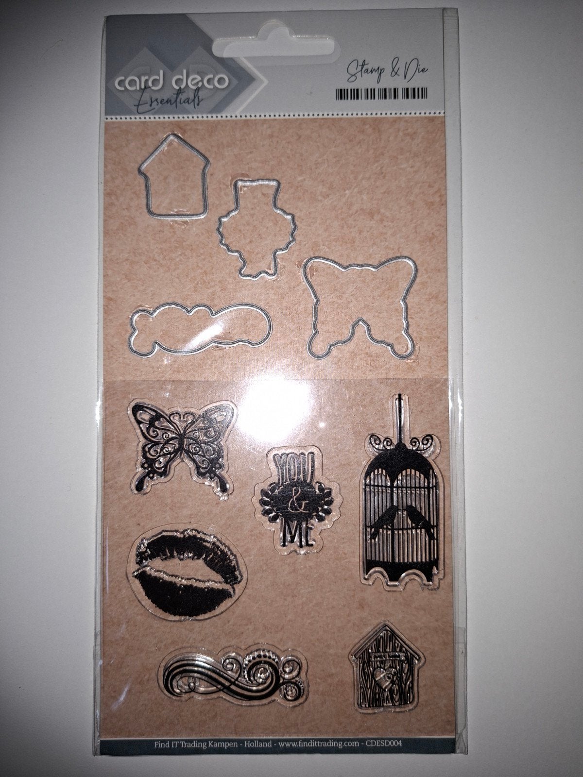 Card Deco Essentials Stempel & Die Set - Huis, Vlinder, Kus, Ophalen of Verzenden, Nieuw