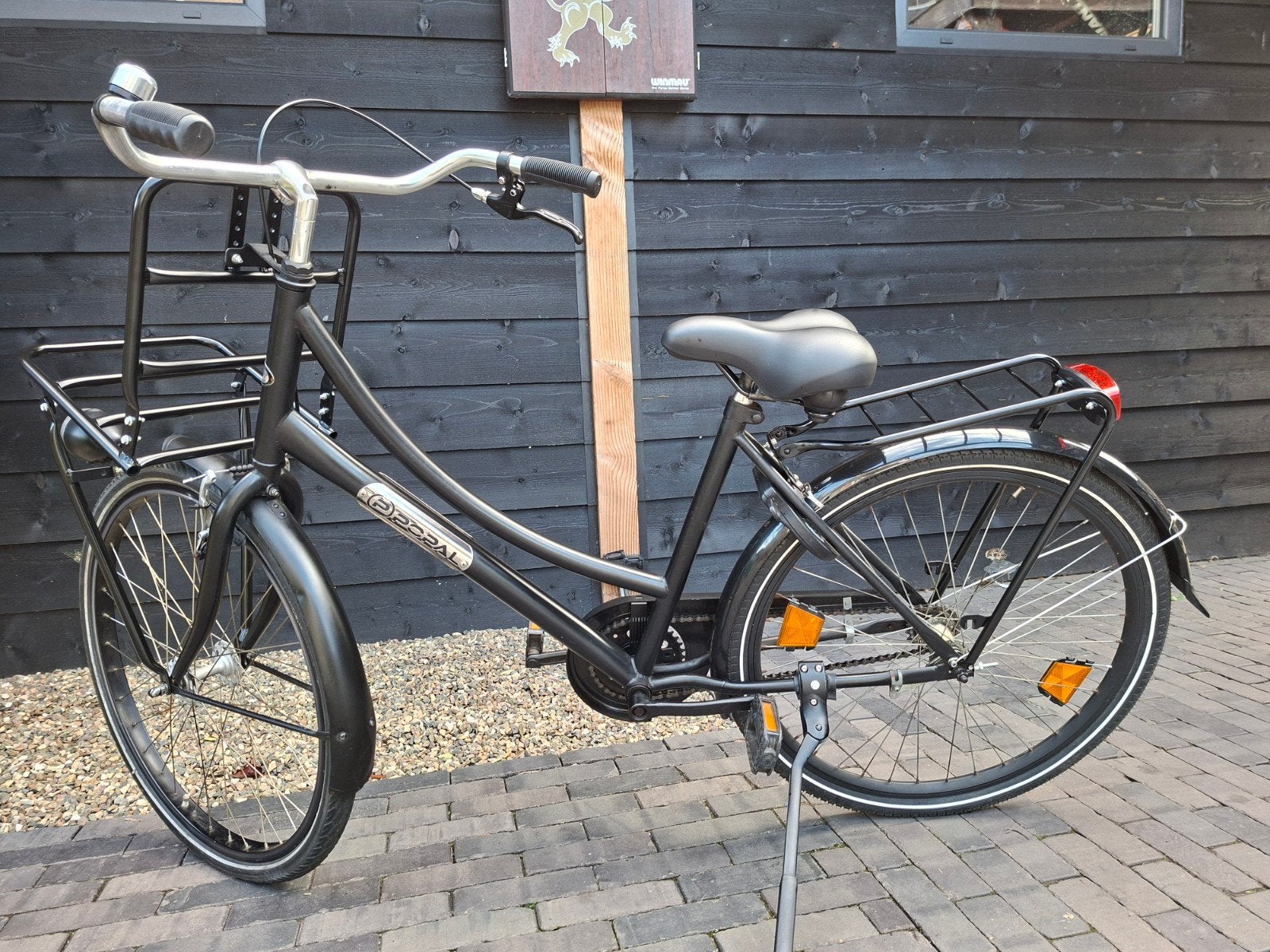 Popal 26" Damesfiets met voordrager, terugtraprem en handrem, Ophalen of Verzenden, Gebruikt, Terugtraprem, Overige merken