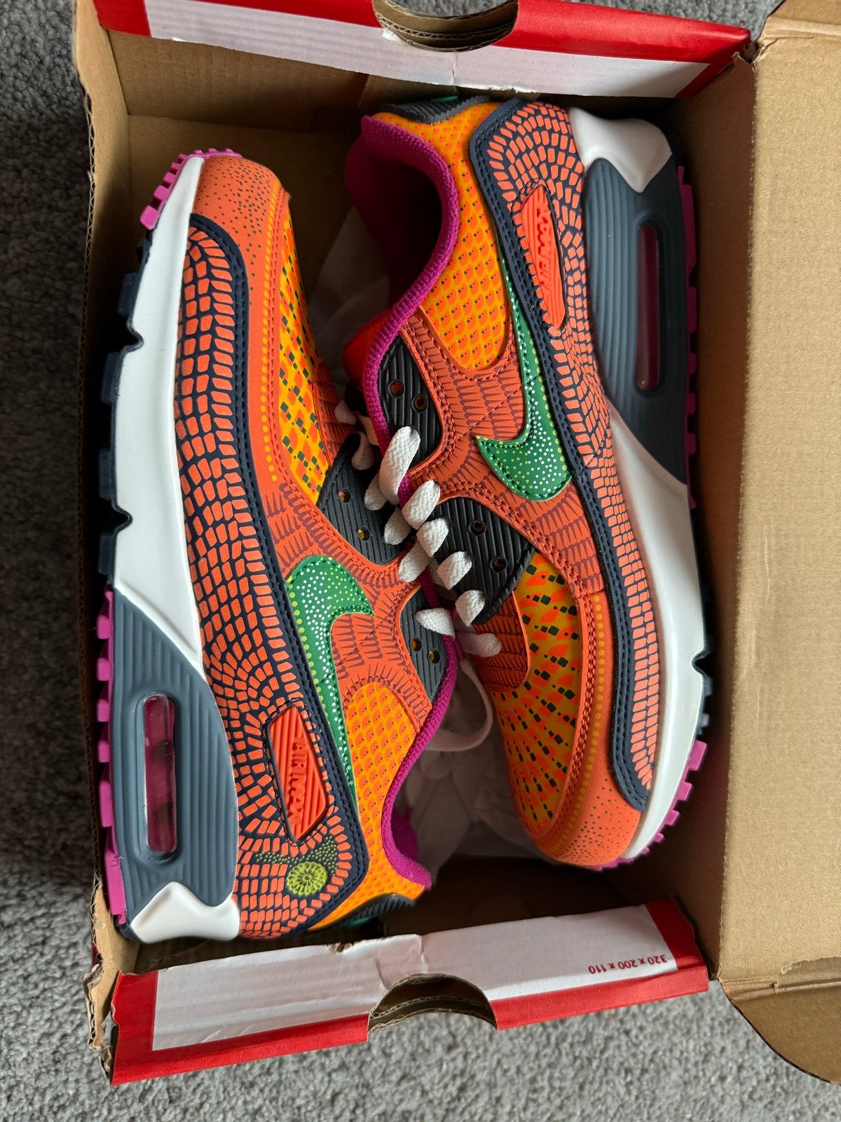 Nike Air Max 90 Día de Muertos - nieuw, Kleding | Dames, Ophalen of Verzenden, Nieuw, Oranje, Sneakers of Gympen