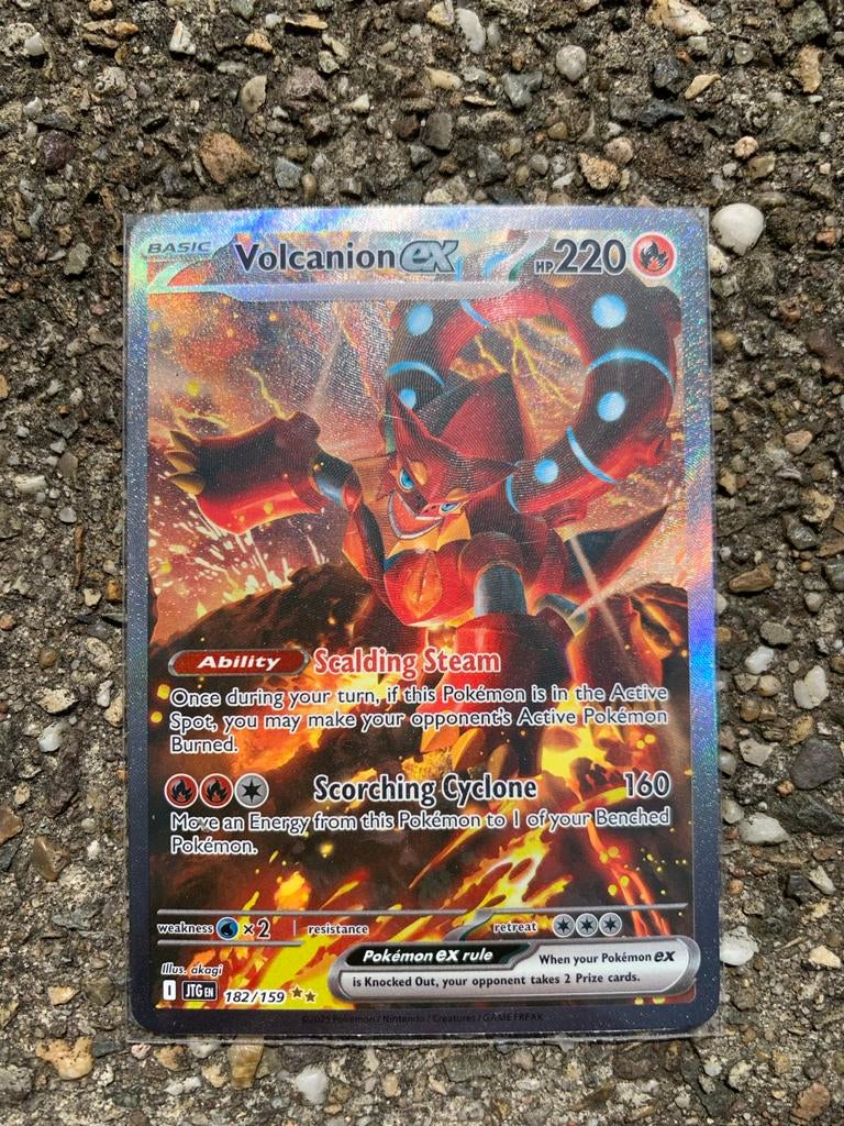Volcanion EX Pokémon Kaart 182/159 Full Art Ultra Rare, Ophalen of Verzenden, Nieuw, Losse kaart, Foil