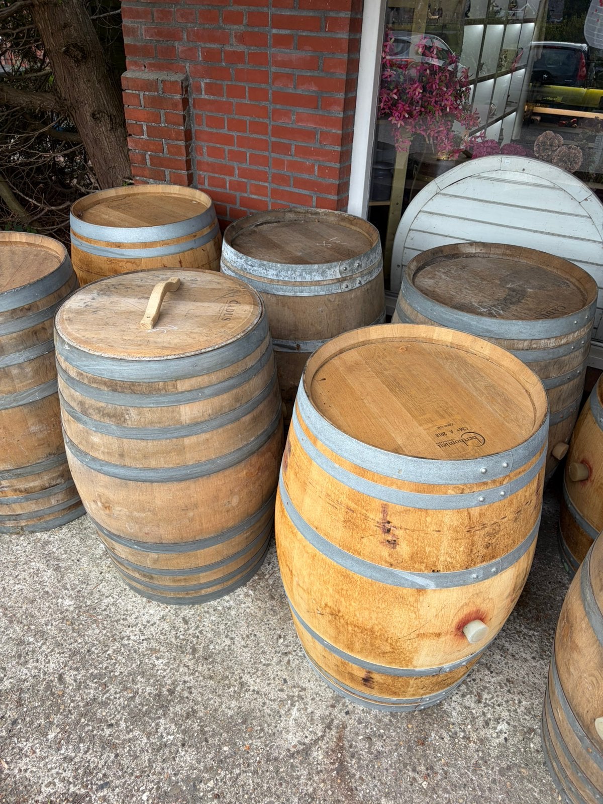 225liter wijnvat/regenton, Ophalen, 150 liter of meer, ., Zo goed als nieuw