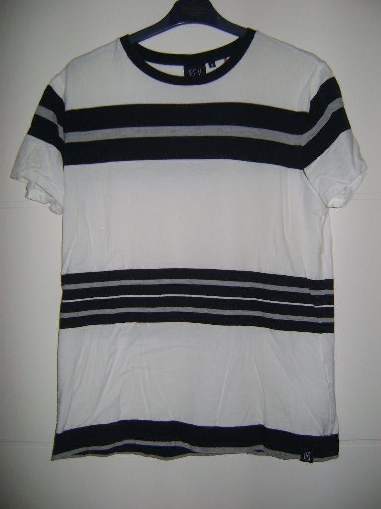 Zwart wit grijs gestreept t-shirt maat M, Ophalen of Verzenden, Gedragen, Maat 48/50 (M), Zwart