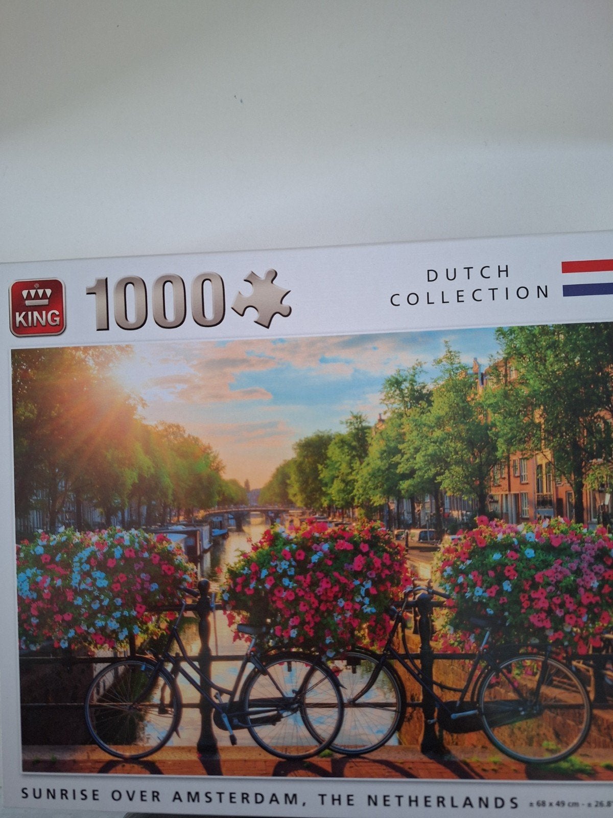 King Legpuzzel 1000 stukjes - Zonsopgang Amsterdam, Ophalen of Verzenden, 500 t/m 1500 stukjes, Gebruikt, Legpuzzel