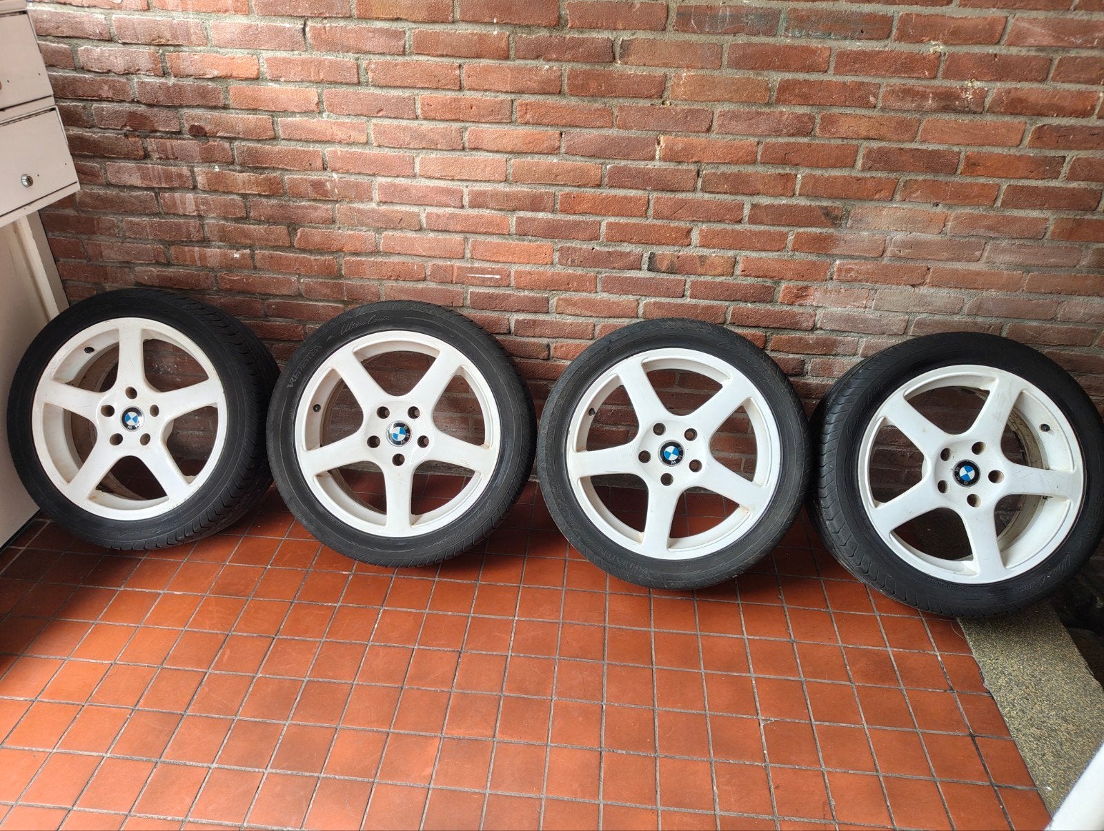 Witte velgen 5x120 17 inch, Ophalen, Gebruikt, Banden en Velgen, 17 inch