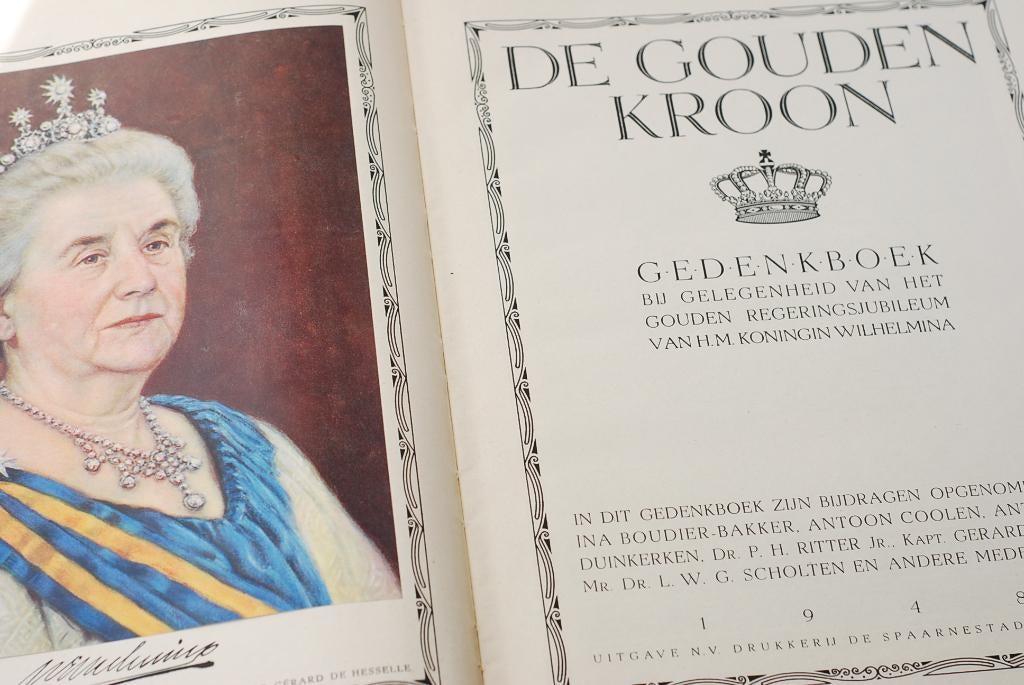 De gouden kroon - Gedenkboek Koningin Wilhelmina (1948), Antiek en Kunst, Antiek | Boeken en Bijbels, Verzenden