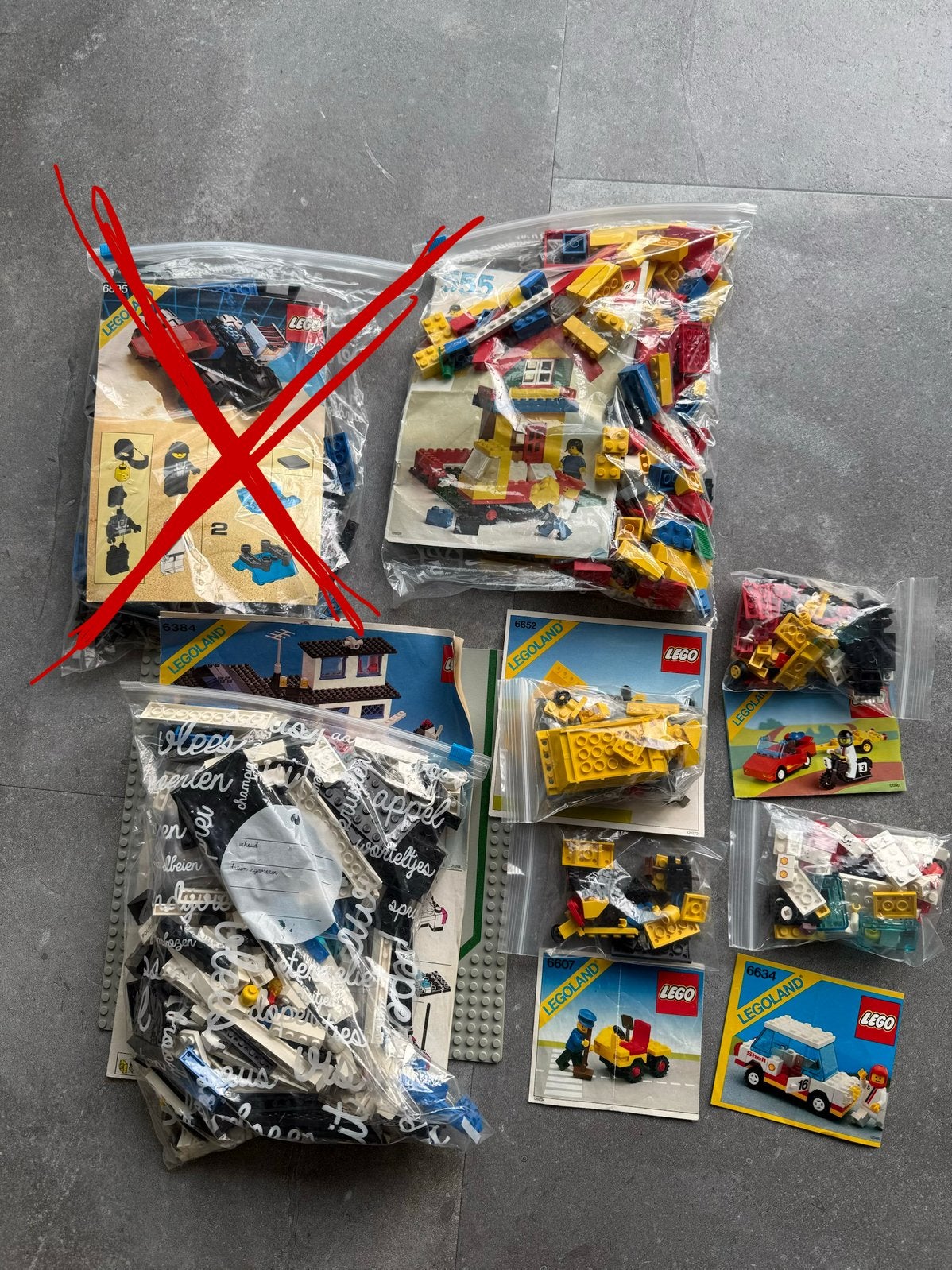 Lego sets 6634, 6607, 6644, 6652, 6384 en 555, Lego, Ophalen of Verzenden, Zo goed als nieuw, Compleet