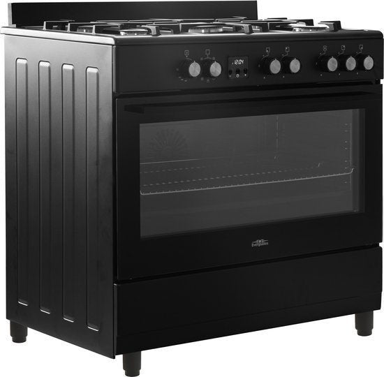Everglades gasfornuis EVCK9020 - Mat Zwart - 90cm, Industrieweg 15, 2491 CA Den Haag, 60 cm of meer, Nieuw, Ophalen of Verzenden