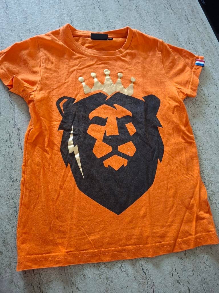 Oranje T-shirt Koningsdag 122 128, Ophalen, Gebruikt, Onbekend, Jongen of Meisje