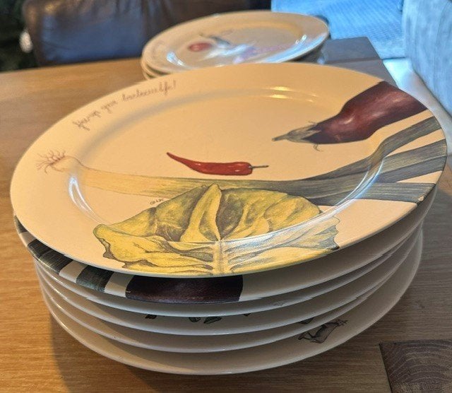 Cas Spijkers BBQ borden met recepten (12 stuks), Ophalen, Zo goed als nieuw, Overige stijlen, Bord(en)