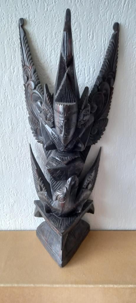 Houten beeldje uit Indonesië met de hand gemaakt. Zwart hout, Ophalen of Verzenden