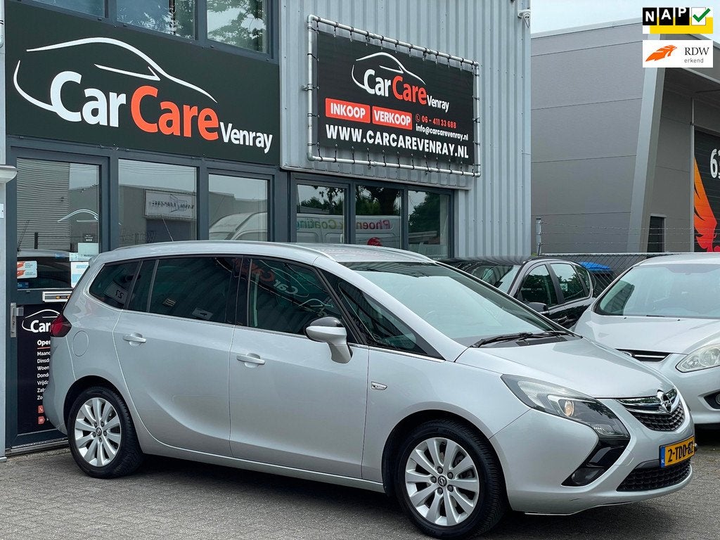 Opel Zafira Tourer 1.4 Design Edition 7p.|APK06-2027|AIRCO|7, Auto's, Opel, Euro 5, Stof, Gebruikt, Zwart