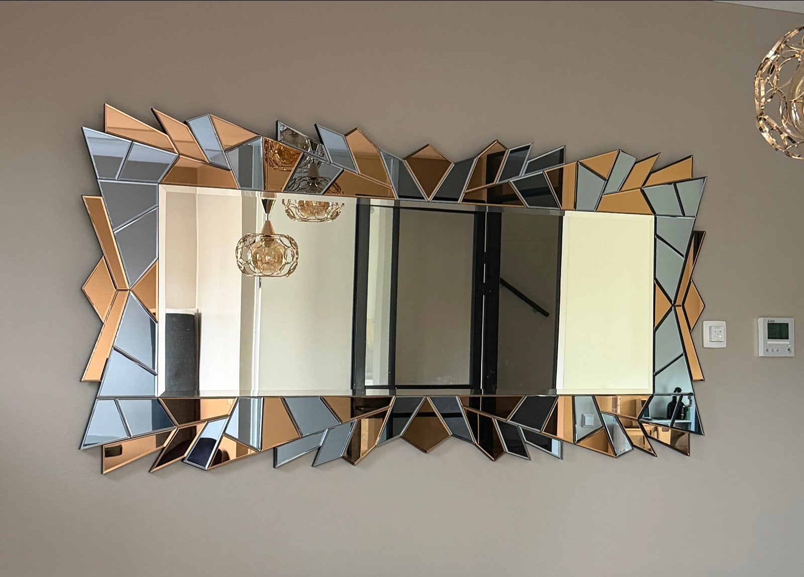Designspiegel 90x180 cm - Goud/Zilverlook Eyecatcher, Huis en Inrichting, Woonaccessoires | Spiegels, Ophalen of Verzenden, Zo goed als nieuw