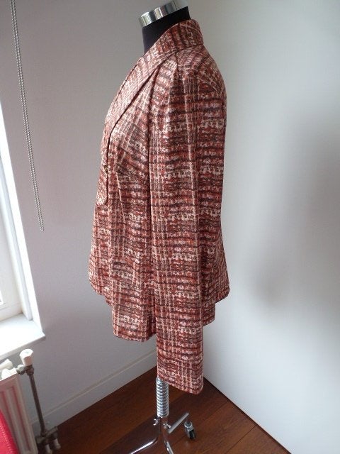 Leuke  kleurrijke dun double breasted Revers jas blazer XL, Meerkleurig, Maat 46/48 (XL) of groter, Nieuw, Ophalen of Verzenden