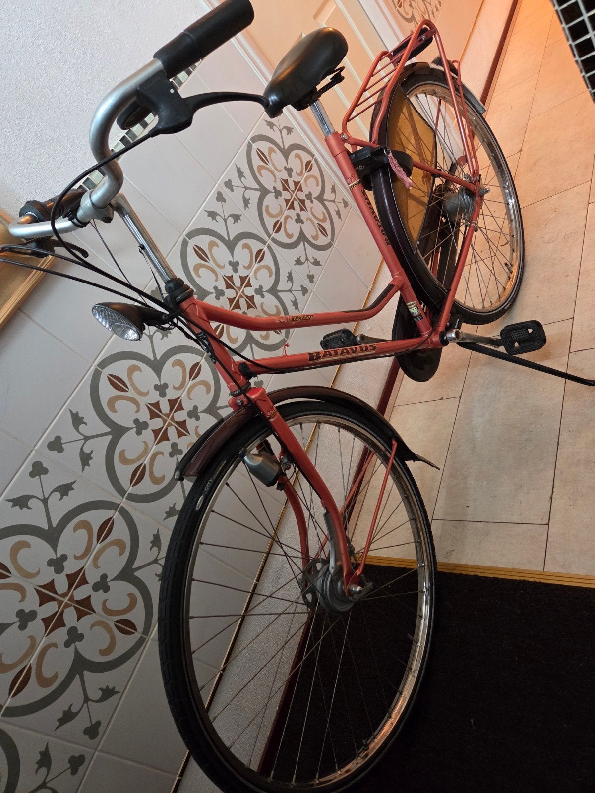 Retro-look Nette Batavus Monaco Damesfiets M - Oranje/Bruin, Fietsen en Brommers, Fietsen | Dames | Damesfietsen, Ophalen, Gebruikt