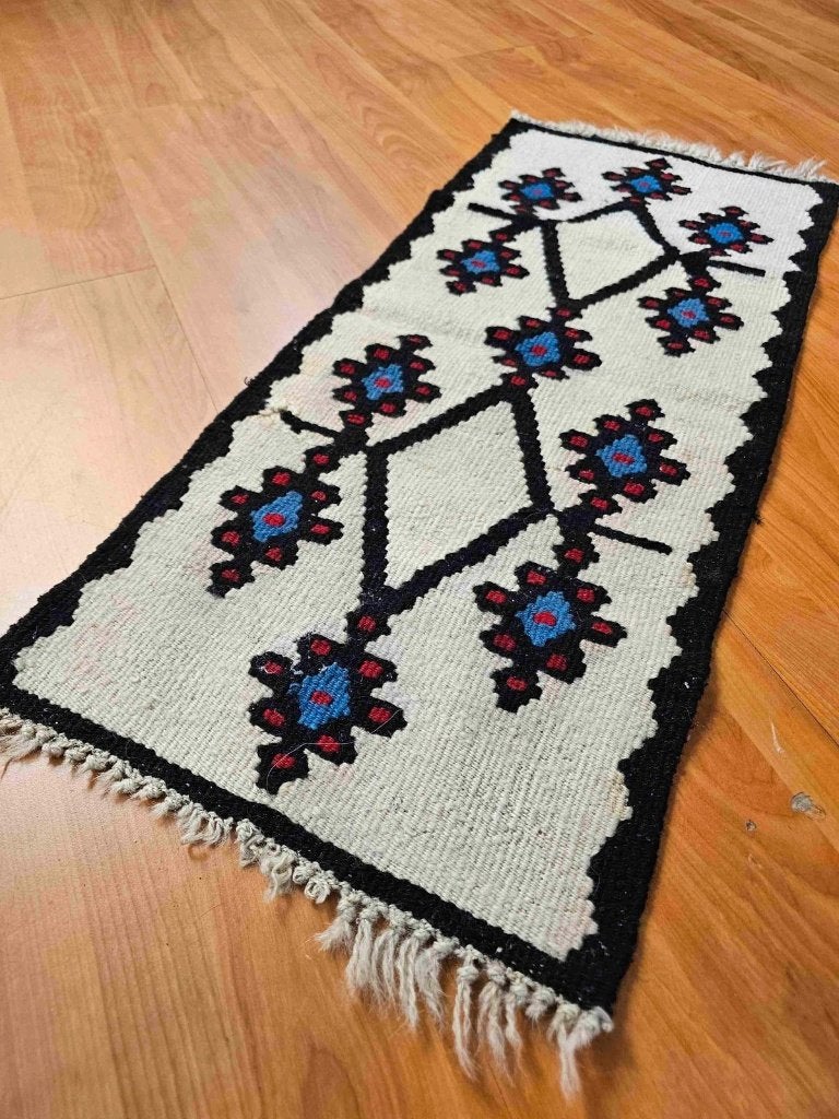 Kelim loper 68/31 cm, Zwart, Zo goed als nieuw, DJT De Juiste Toon, Rechthoekig