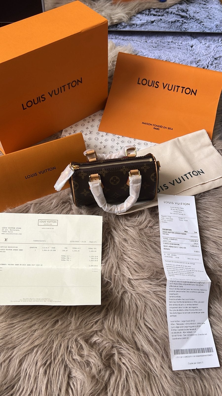 Sac nano speedy bag Louis vuitton, Verzenden, Nieuw, Bruin, Handtas
