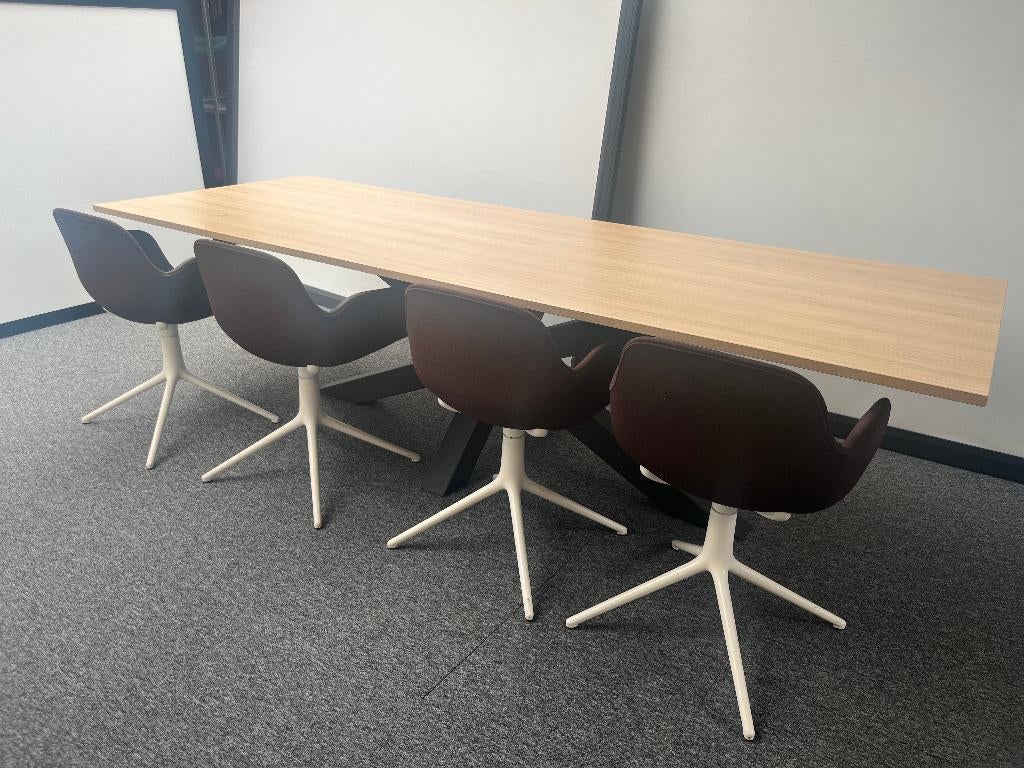 Deensovale vergadertafel x-poot (280x100), Ophalen, Nieuw