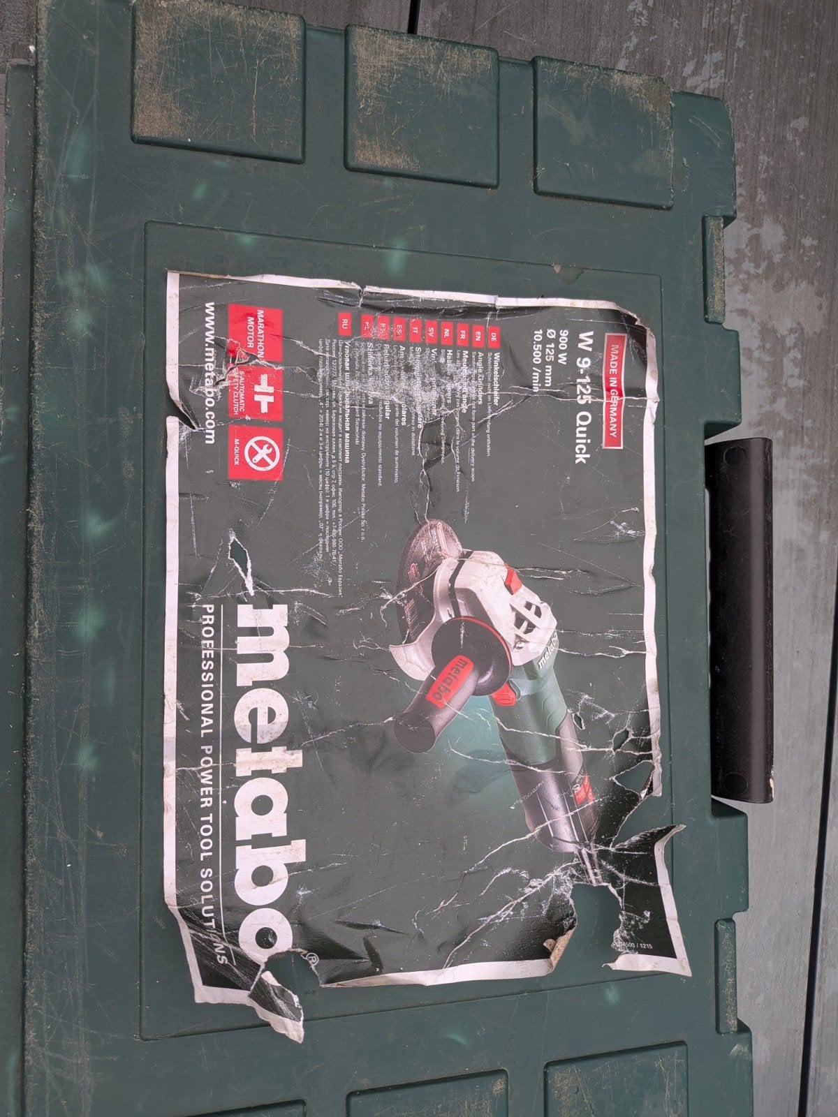 Metabo W 9-125 Quick haakse slijper in koffer, Ophalen, Gebruikt, 700 tot 1000 watt, Haakse handslijpmachine