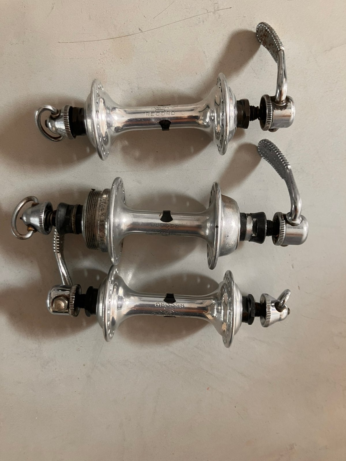 Vintage Campagnolo Record naven, 36 gaats, Ophalen of Verzenden, Racefiets, Wiel, Aluminium