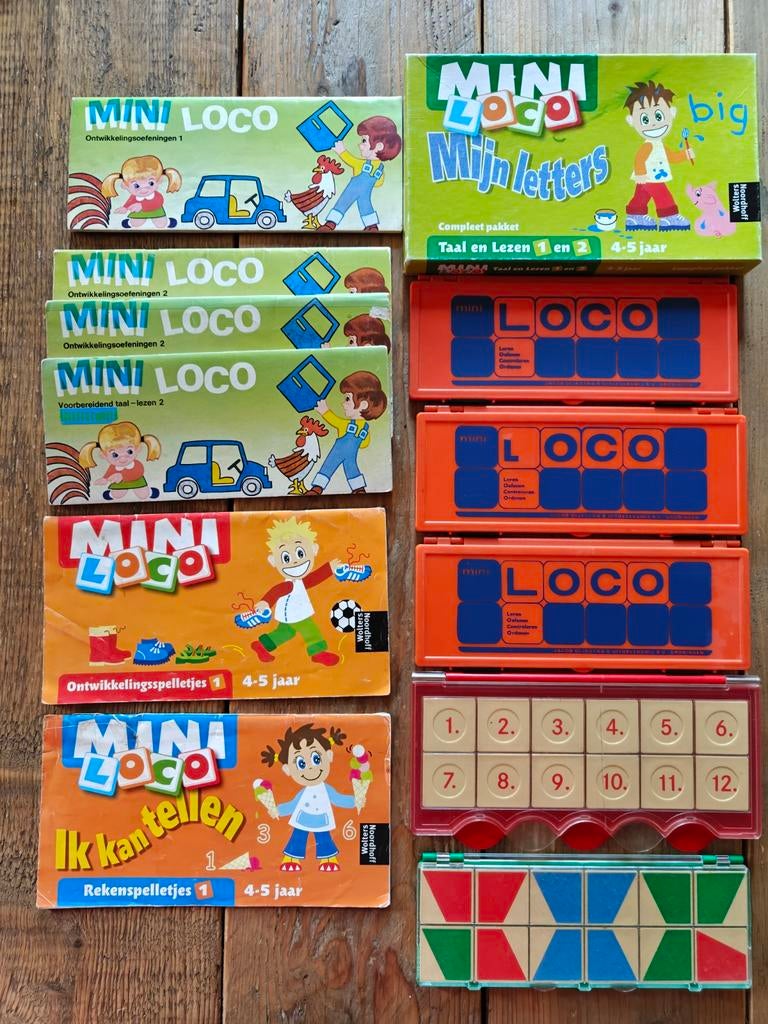 12 Mini Loco boekjes en doosjes., Wolters Noordhoff., Wolters Noordhoff., Ophalen of Verzenden, Taal en Lezen