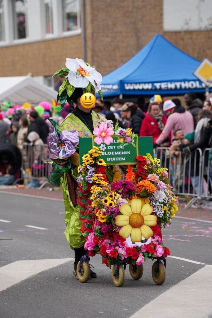 Leuke  mooie Carnaval act We zetten de Bloemekes buiten, Carnaval, Maat 46/48 (XL) of groter, Ophalen of Verzenden, Kleding