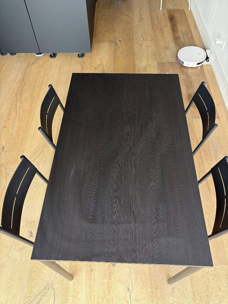 dining table with 4 chairs, 100 tot 150 cm, 50 tot 100 cm, Zo goed als nieuw, Vier personen
