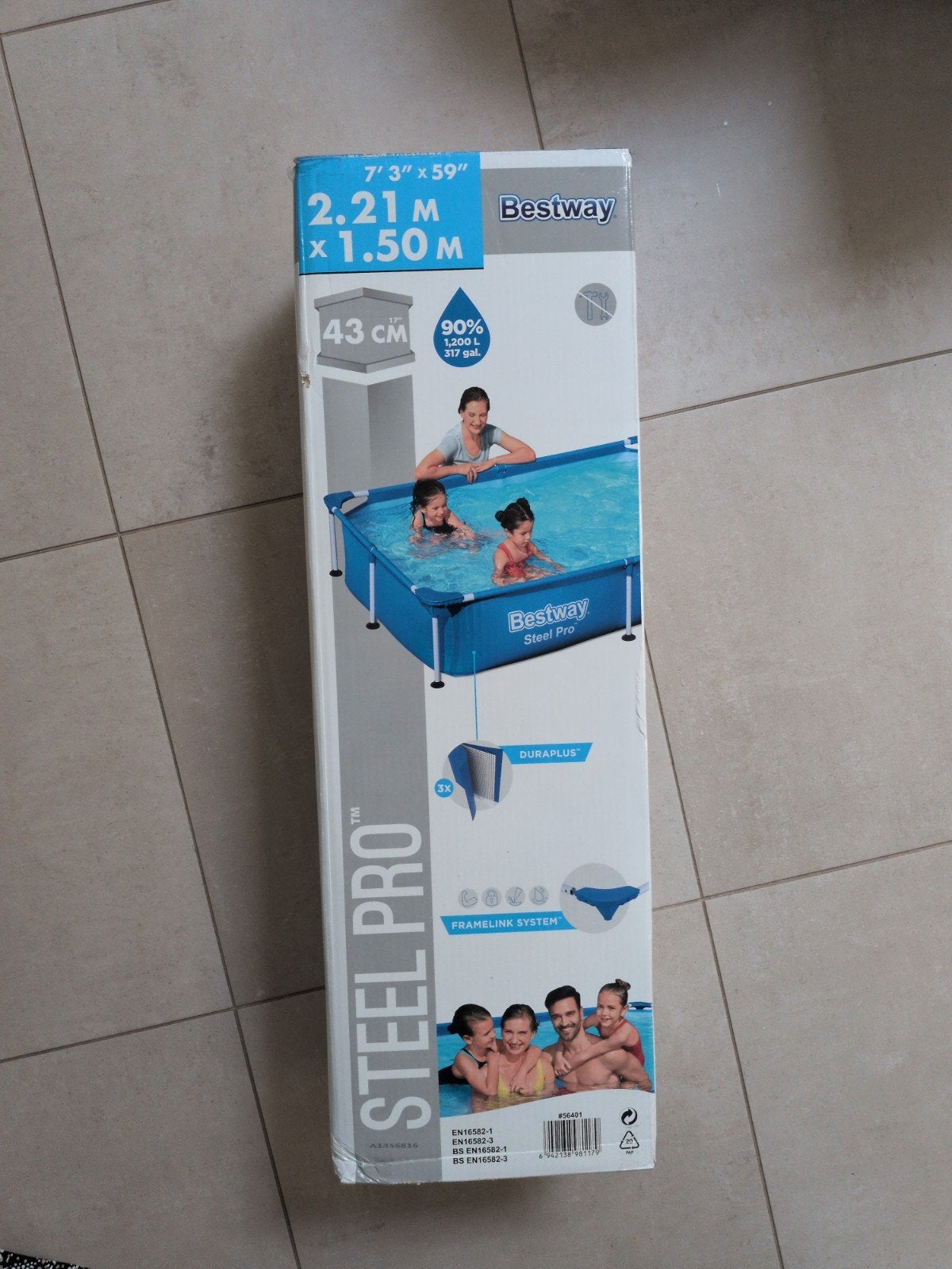 NIEUW IN DE DOOS Bestway Steel Pro opzetzwembad 2.21 x 1.50, Ophalen, Minder dan 80 cm, Nieuw, Opzetzwembad