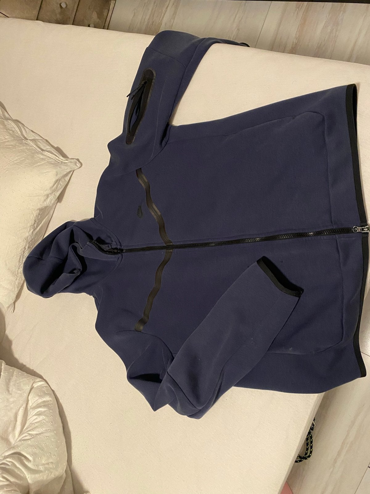 Nike Tech Fleece Hoodie - Maat L, Kleding | Heren, Ophalen of Verzenden, Gedragen, Maat 52/54 (L), Blauw