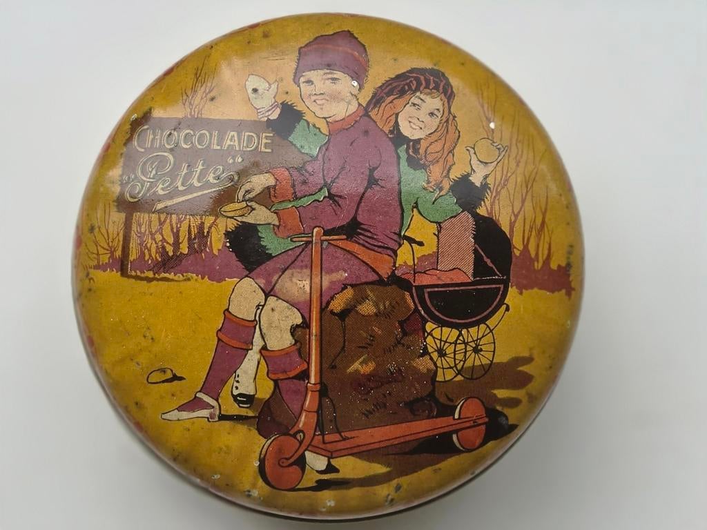 Pette chocolade blik Wormerveer, Verzamelen, Blikken, Ophalen of Verzenden, Gebruikt, Overige
