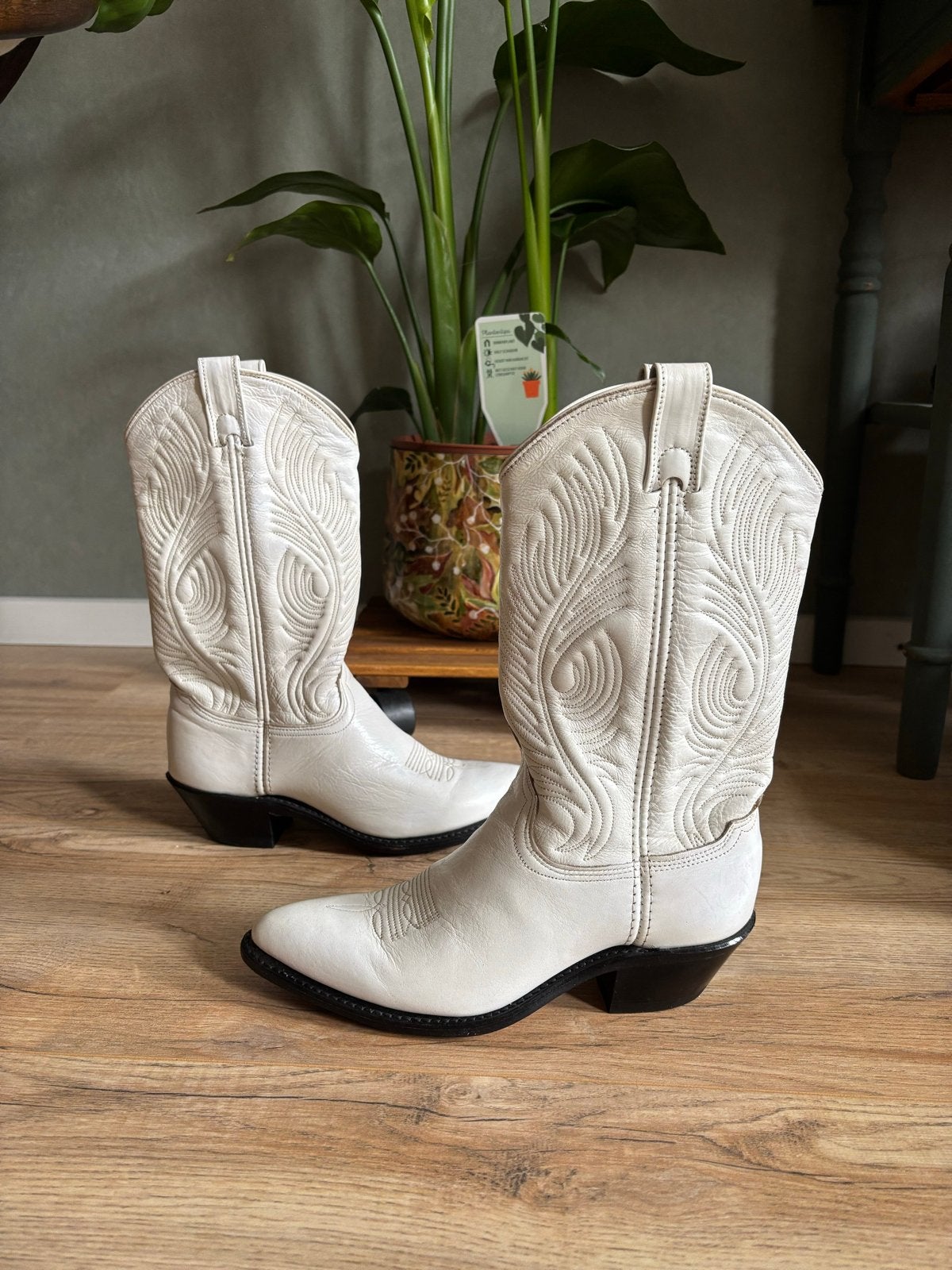 Lederen cowboylaarzen Abilene - Maat 37,5/38, Kleding | Dames, Hoge laarzen, Verzenden, Wit, Nieuw