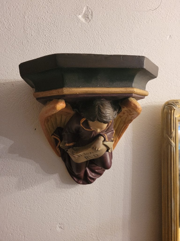 Antieke kerkconsole met engel, Antiek en Kunst, Ophalen of Verzenden
