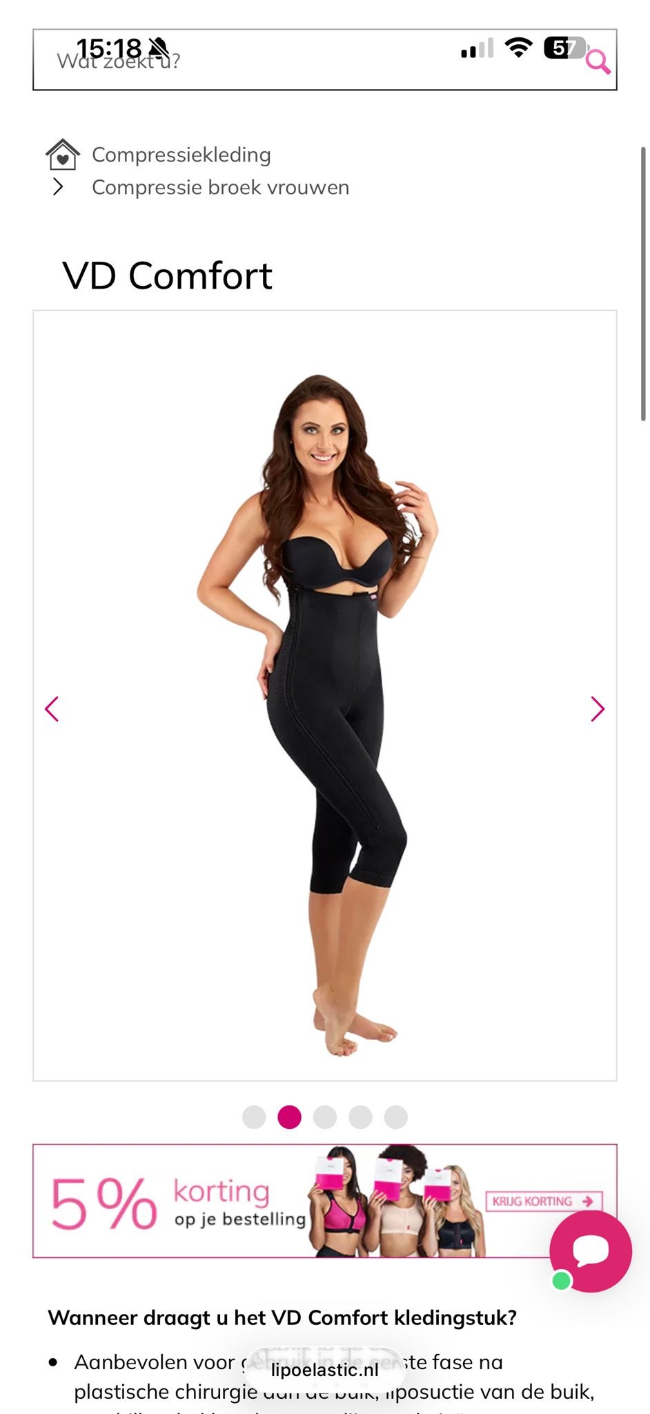 Lipoelastic vd comfort compressiebroek met rits en bandjes, Kleding | Dames, Ophalen of Verzenden, Zwart, Body of Korset