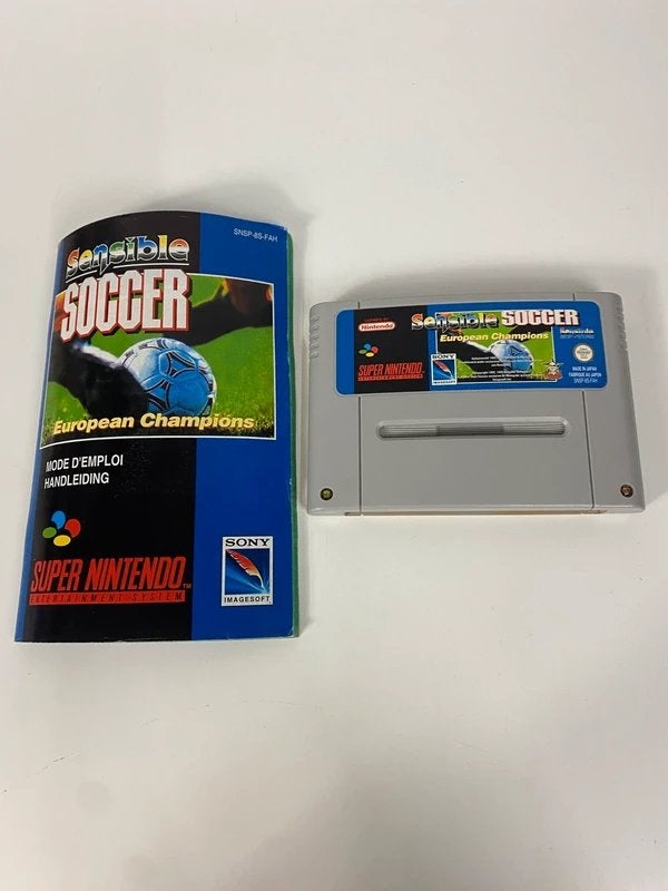 Sensible Soccer – European Champions – Super Nintendo, Gebruikt, 1 speler, Ophalen of Verzenden, Nvt