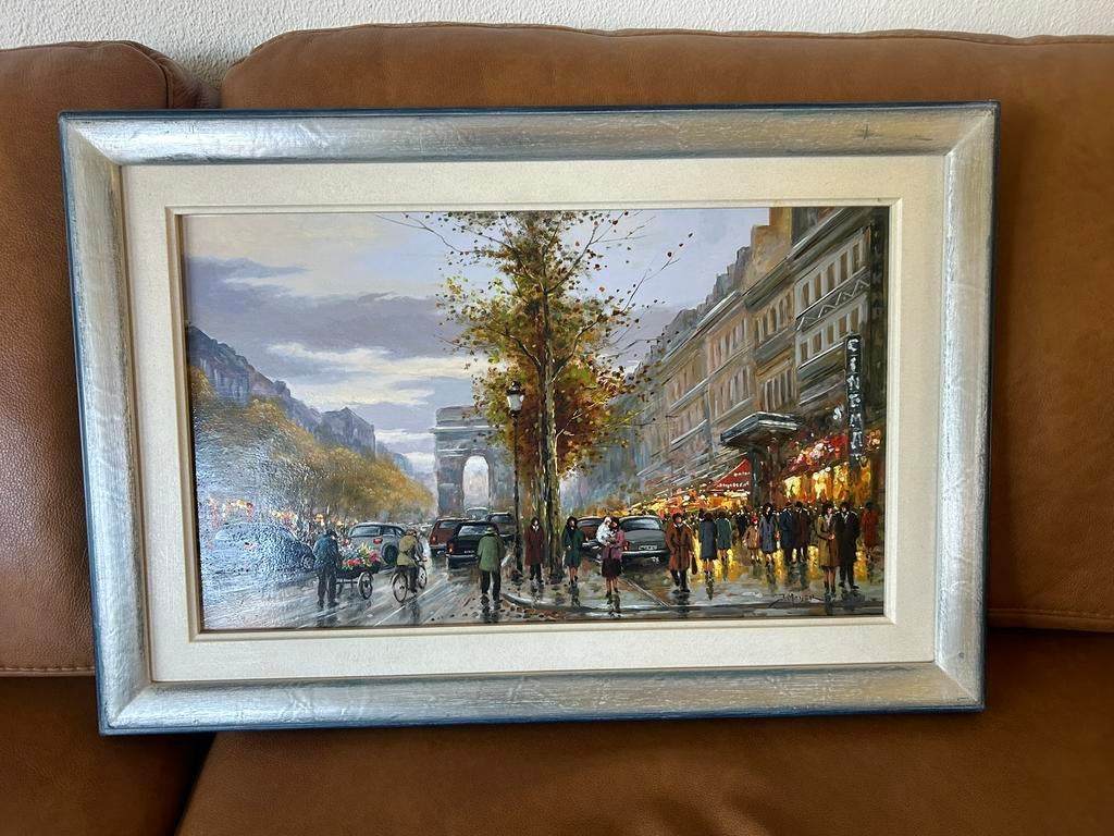 Prachtig schilderij van Parijs door Janny Meijer (1938), Ophalen of Verzenden